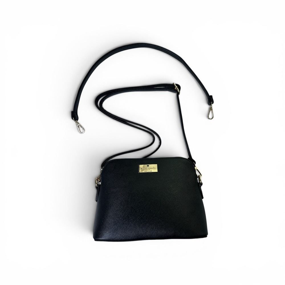 Kate Spade New York Black Saffiano Leather Convertible Crossbody Shoulder Bag - Picture 5 of 8